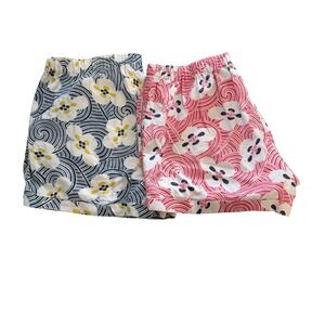 Boden Pajama Shorts Womens 4 Floral Cotton Lot of 2 Lounge Sleepwear Breathable
